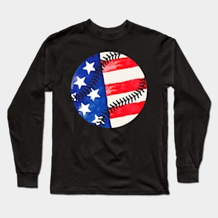 American Flag Baseball Team Gift Long Sleeve T-Shirt